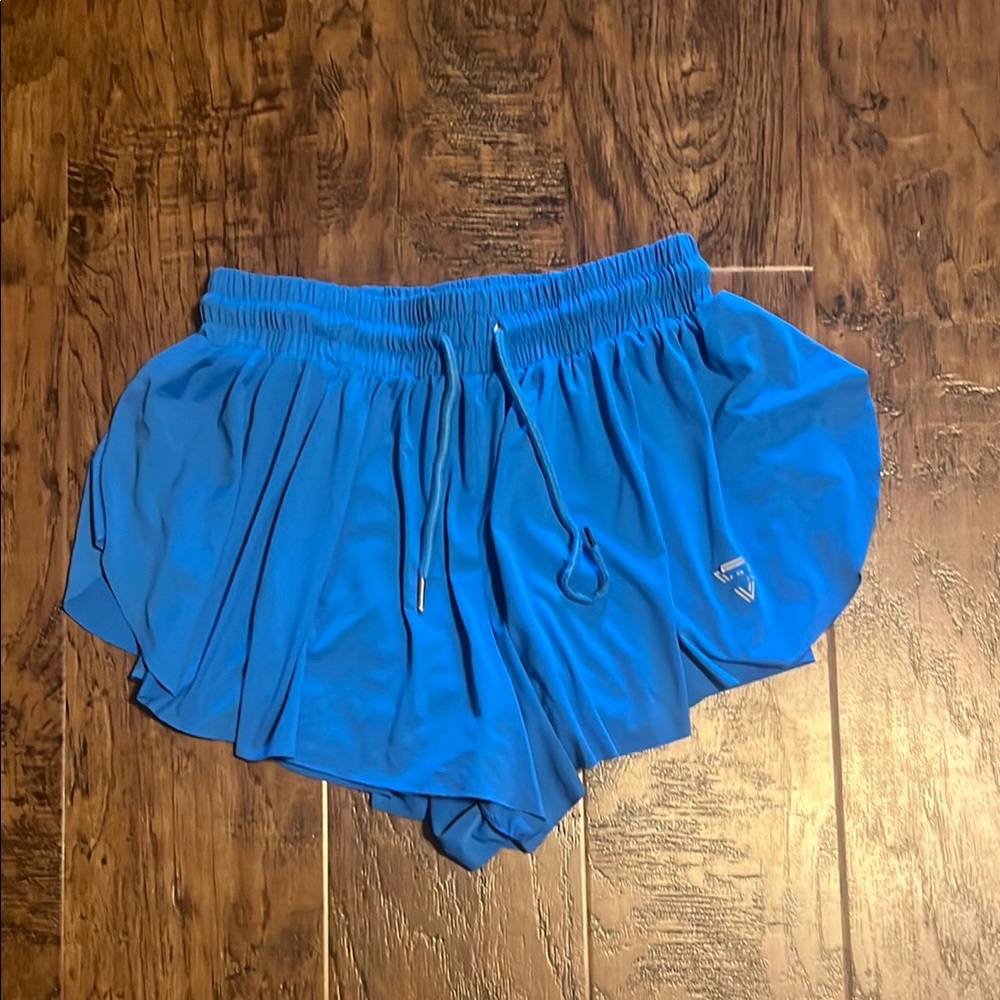 Vibrant Blue Athletic Shorts with Elastic Waistband